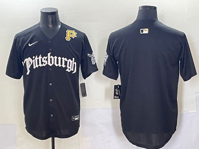 Men 2025 Pittsburgh Pirates Blank Black Five generations Joint Name Nike MLB Jersey style 9